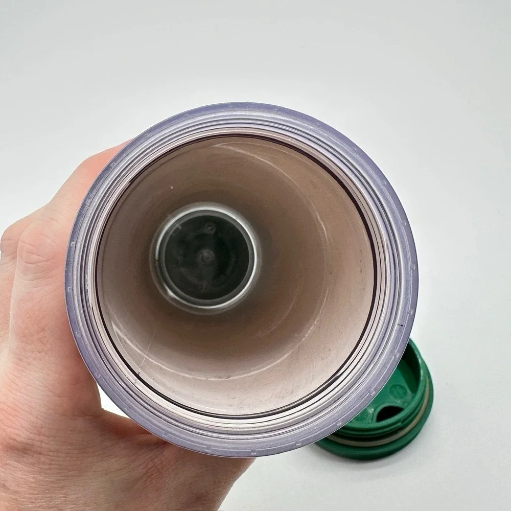 Y2K Starbucks Seville‎ Tumbler Travel Coffee Mug Green Flip Top 2004 Insulated